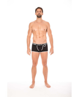 Mini-Pants noir échancré avec zip 